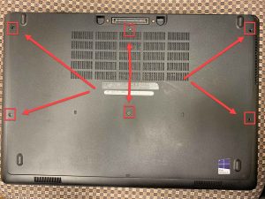 E5550 cover screw removal